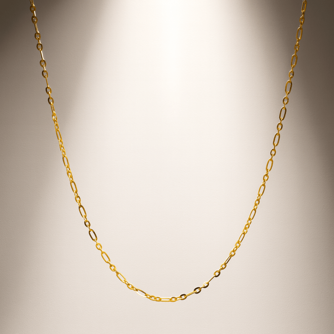 14k Gold Diamond Cut Figaro Chain - Le Serey