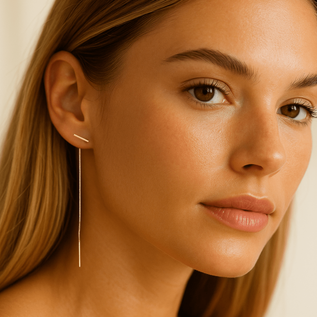 Long Bar Stud Earrings - Le Serey