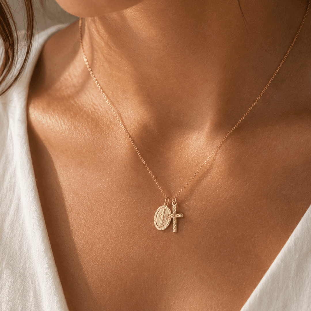 アクセサリー Marie Mary Pendant & Cross Necklace | Le Serey