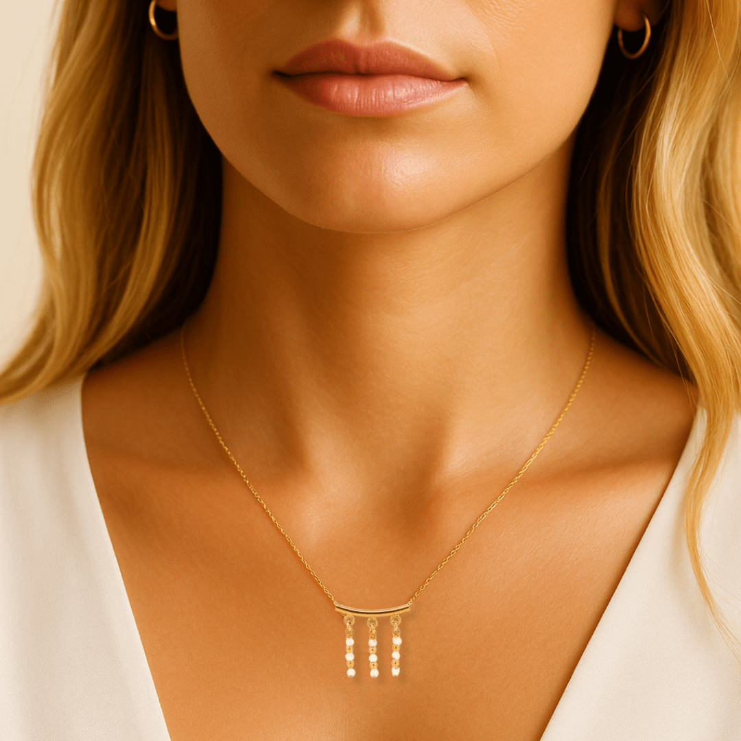 Mother of Pearl Fringe Necklace - Le Serey