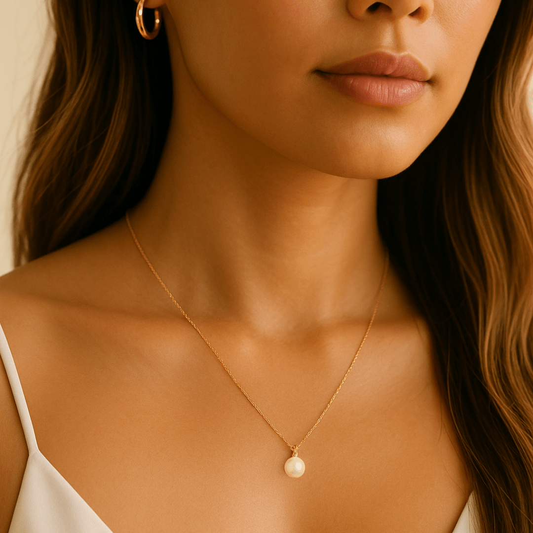 Simple Pearl Drop Necklace - Le Serey