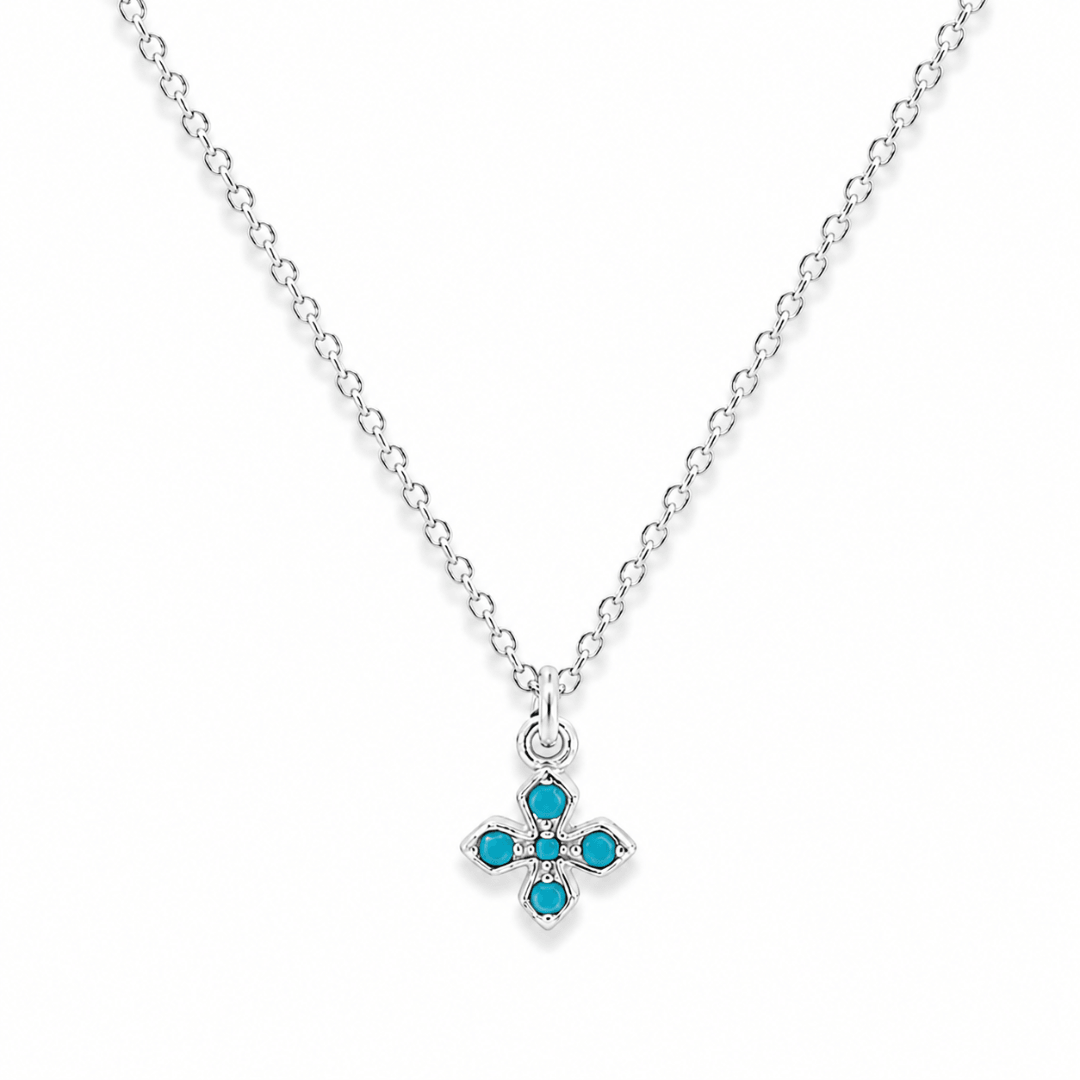 Tiny Turquoise Cross Necklace | Le Serey Tiny Turquoise Cross Necklace | Le Serey