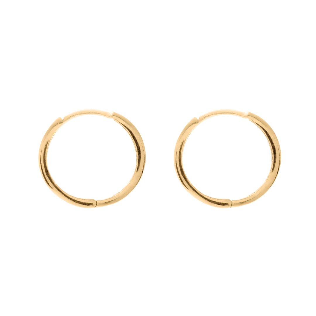 14k Gold Square Huggie Hoops - Le Serey