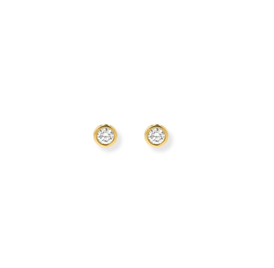 2mm Bezel Set CZ Studs - Le Serey