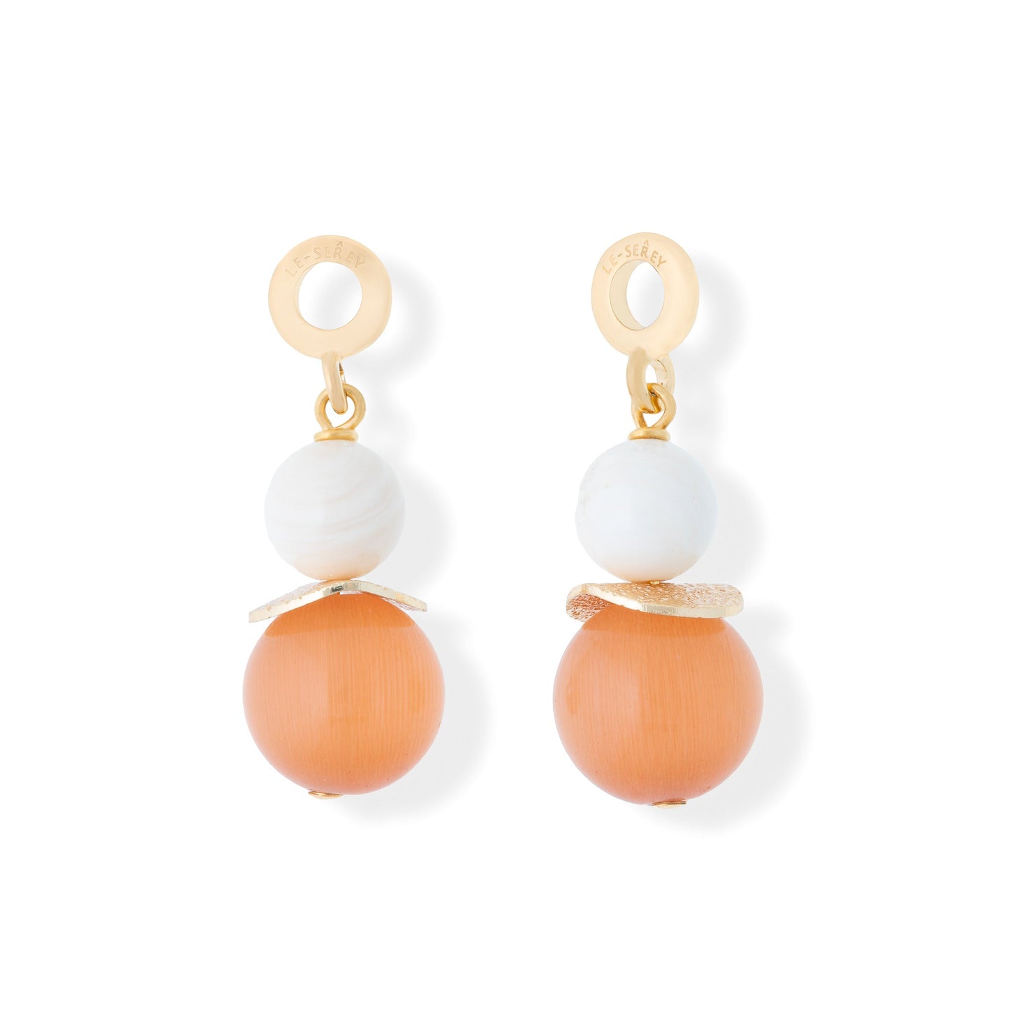 Cat-eye + Natural Shell Tulip Charm - Le Serey