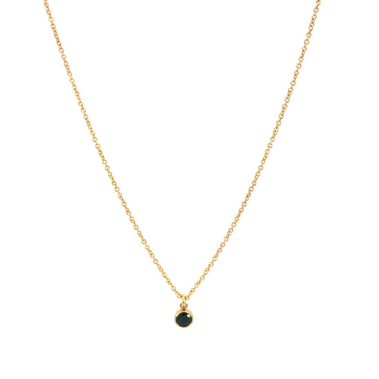 Delicate Black Stone Necklace - Le Serey