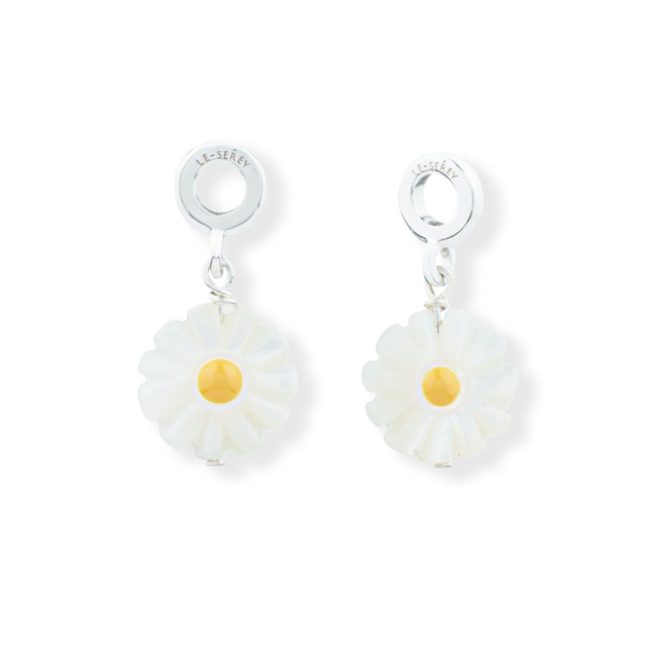 Mother of Pearl Daisy Drop Charm - Le Serey