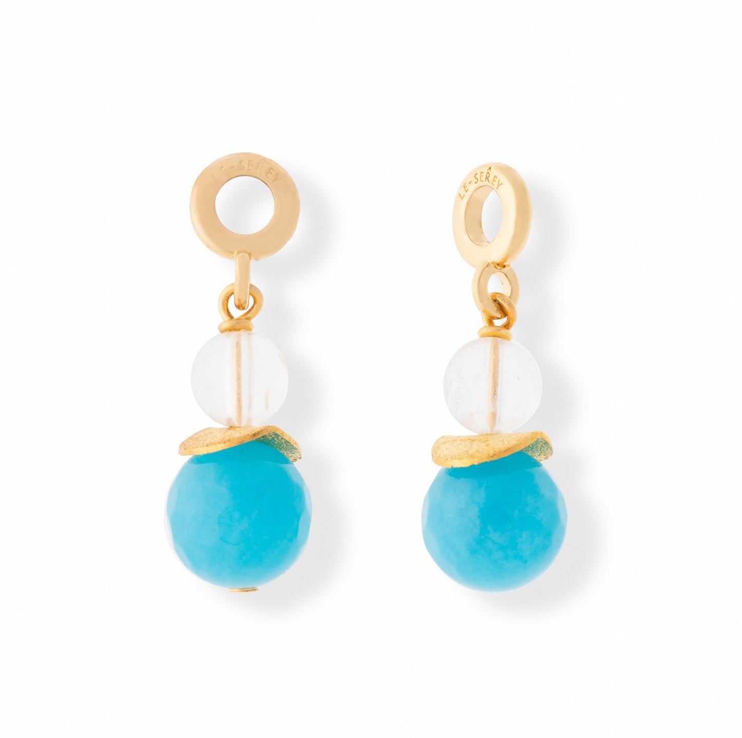 Quartz + Chalcedony Midi Tulip Charm - Le Serey