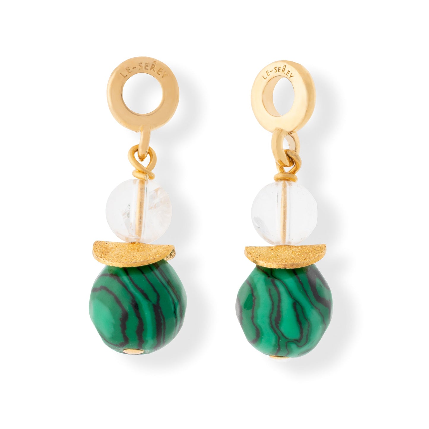 Quartz + Malachite Midi Tulip Charm - Le Serey