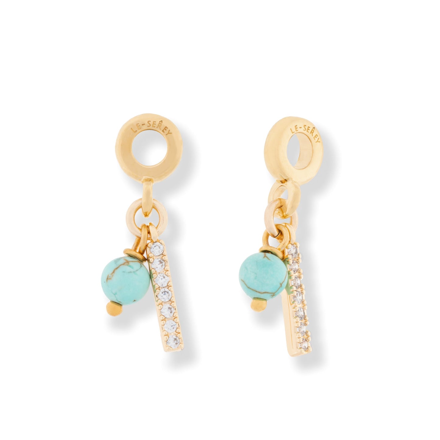 Turquoise + CZ Bar Charm - Le Serey