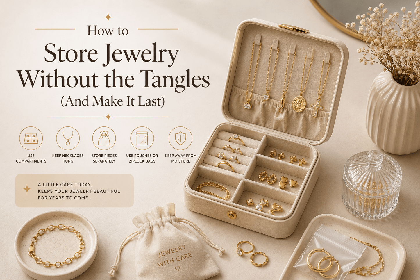 How to Store Jewelry Without the Tangles (And Make It Last) - Le Serey