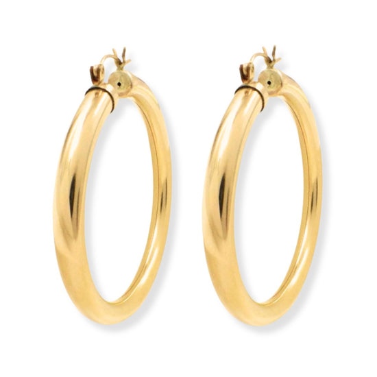 14k Gold Big & Bold Hoops - Le Serey