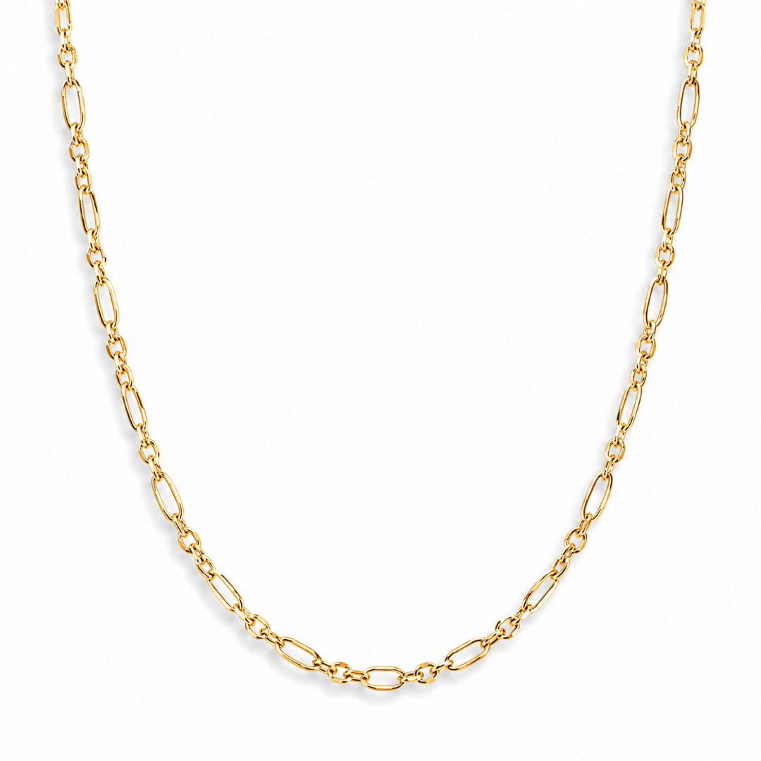 14k Gold Diamond Cut Figaro Chain - Le Serey