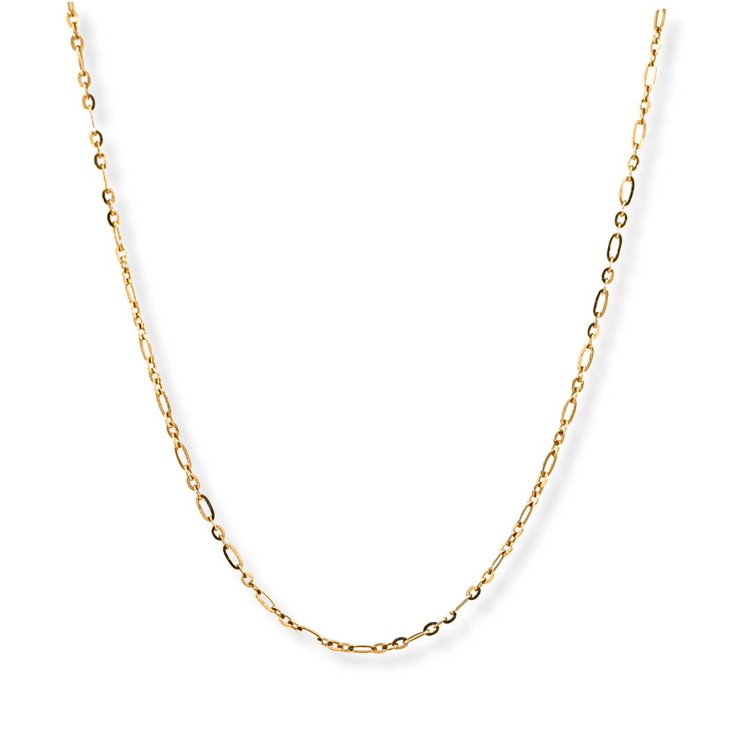 14k Gold Diamond Cut Figaro Chain - Le Serey