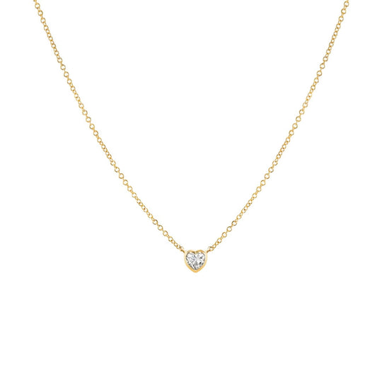 14k Gold Diamond Heart Necklace - Le Serey