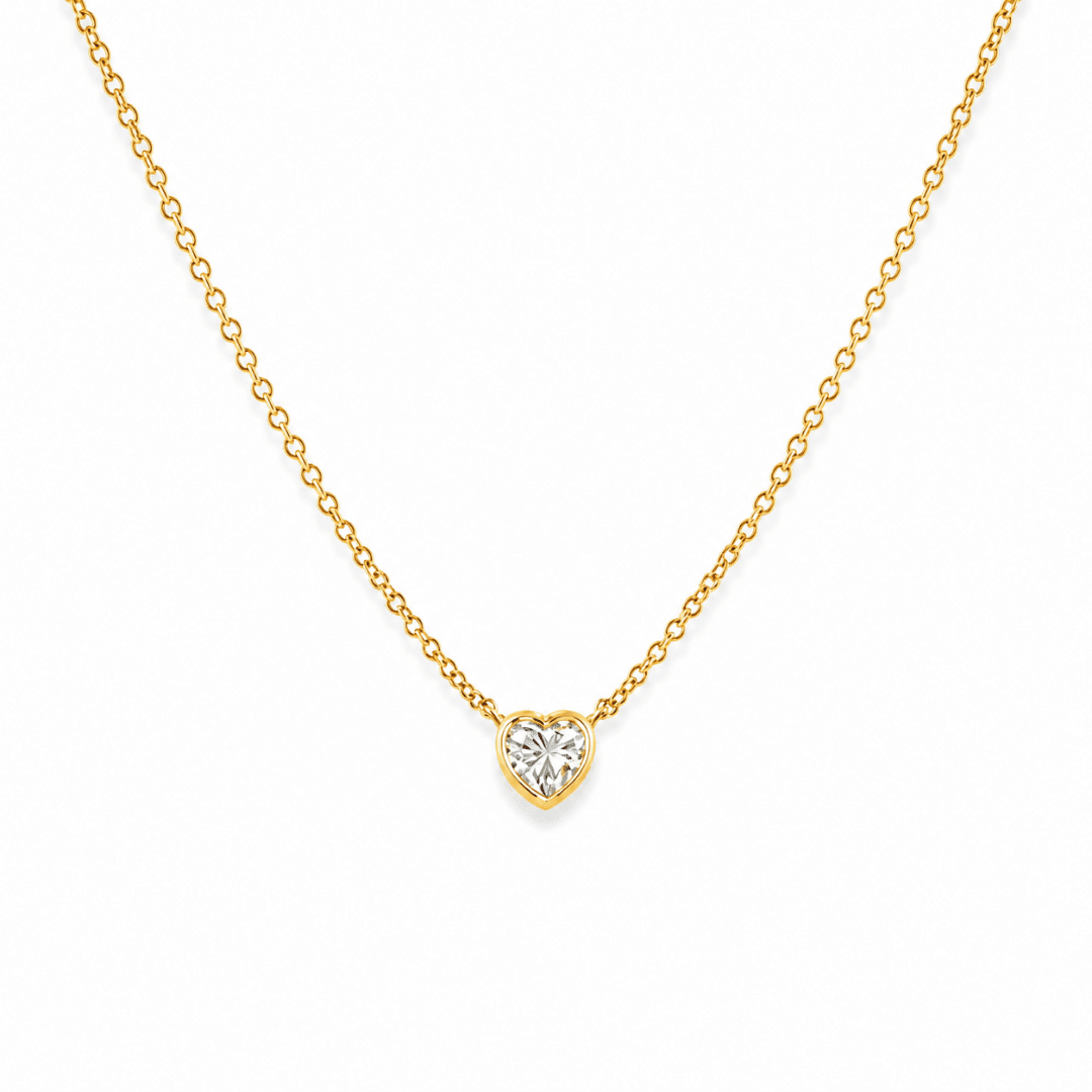 14k Gold Diamond Heart Necklace - Le Serey