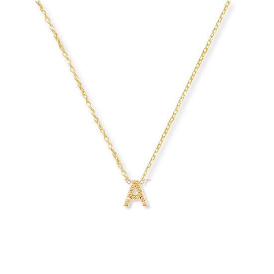 14k Gold Diamond Initial Necklace - Le Serey