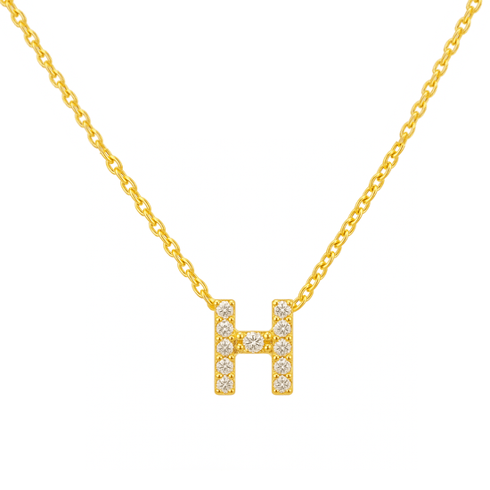 14k Gold Diamond Initial Necklace - Le Serey