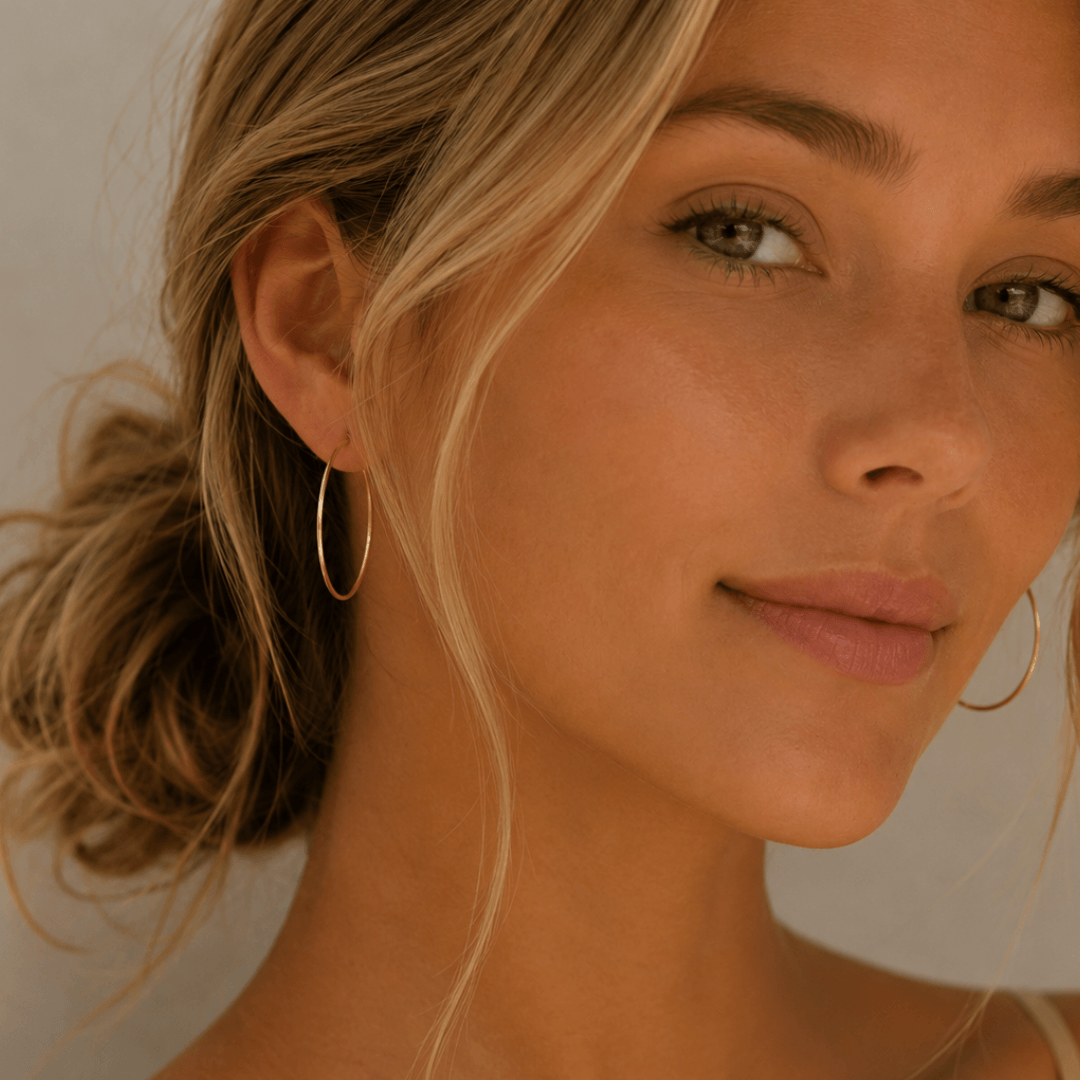 14k Gold Endless Hoops - Le Serey