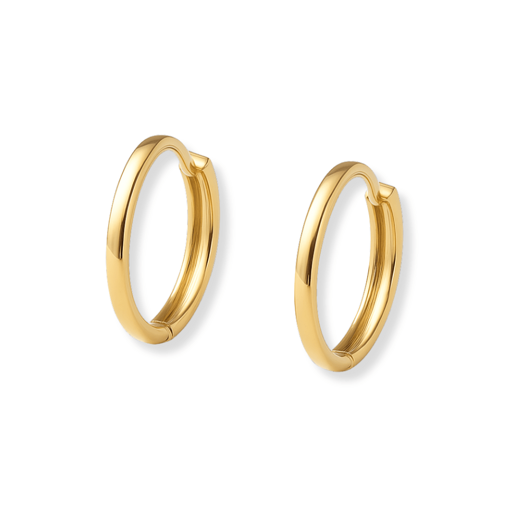 14k Gold Square Huggie Hoops - Le Serey