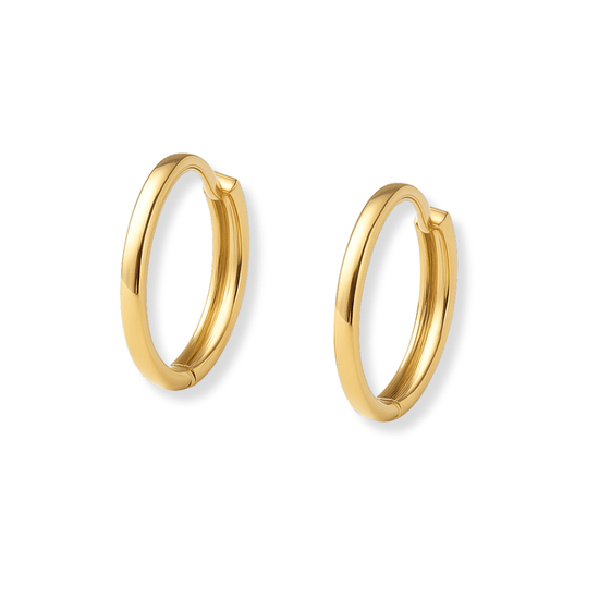 14k Gold Square Huggie Hoops - Le Serey