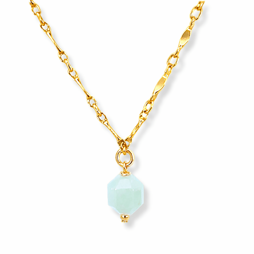 Amazonite Gemstone Drop Necklace - Le Serey