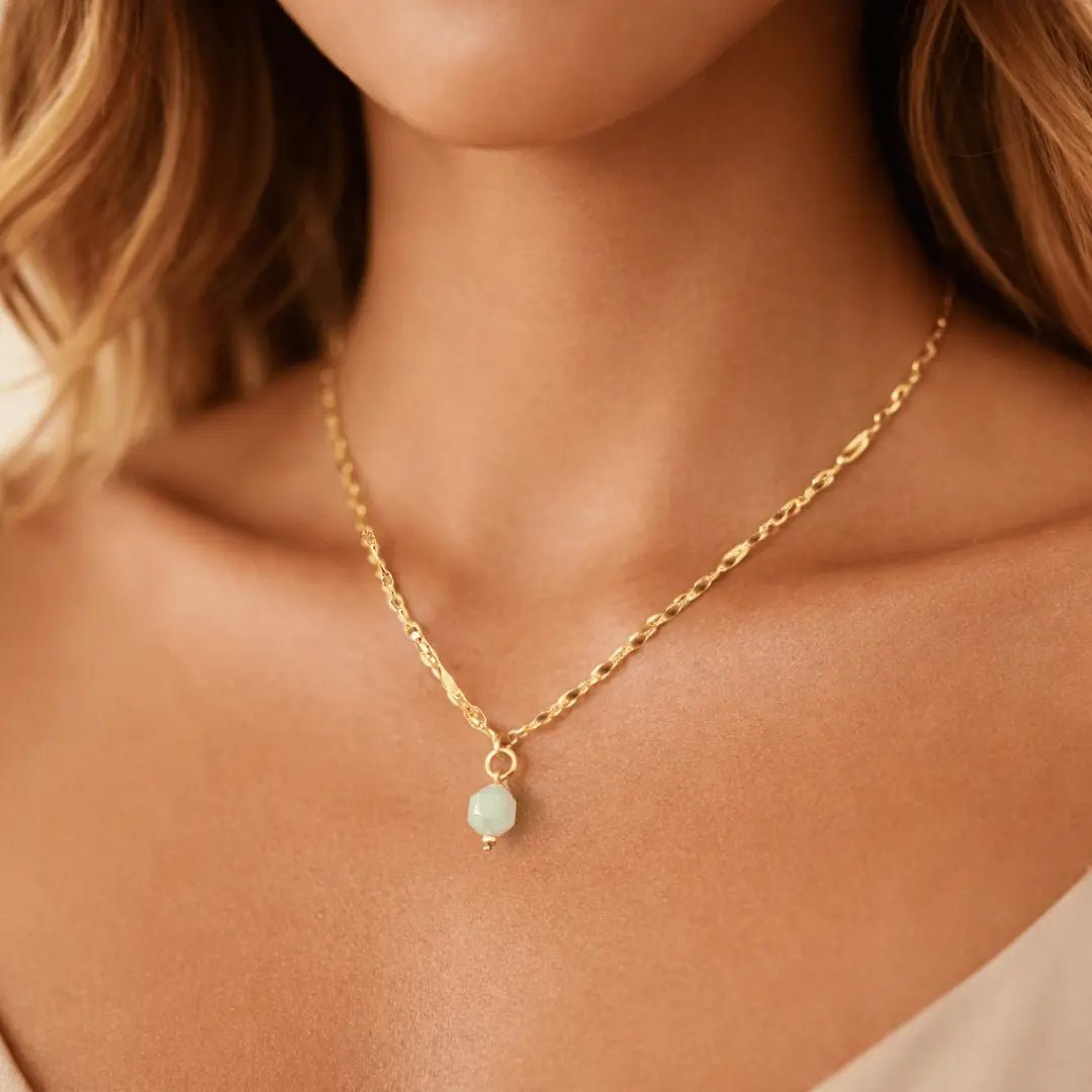 Amazonite Gemstone Drop Necklace - Le Serey