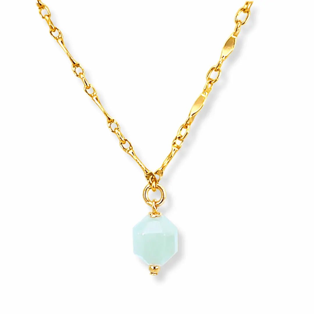 Amazonite Gemstone Drop Necklace - Le Serey