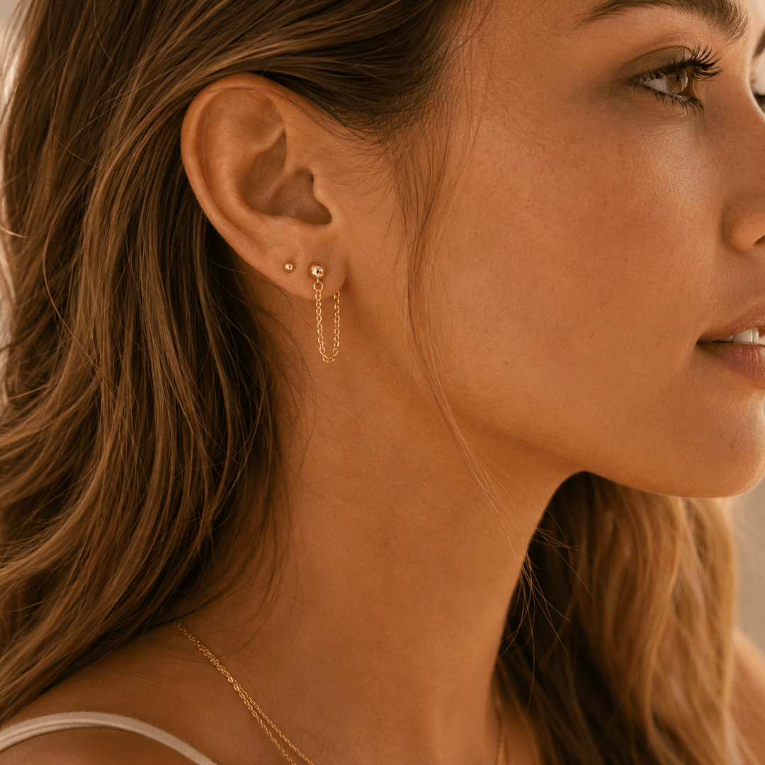 Ball + Chain Earring - Le Serey