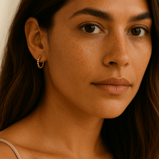 Beaded Hoop Earrings - Le Serey
