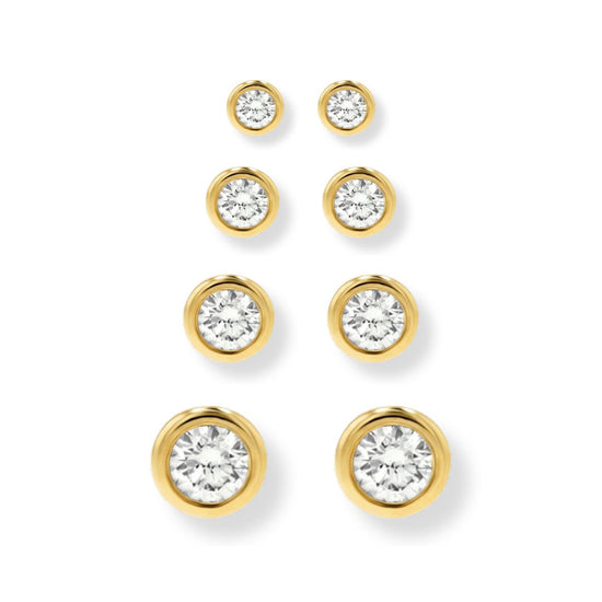 Bezel CZ Diamond Studs - Le Serey