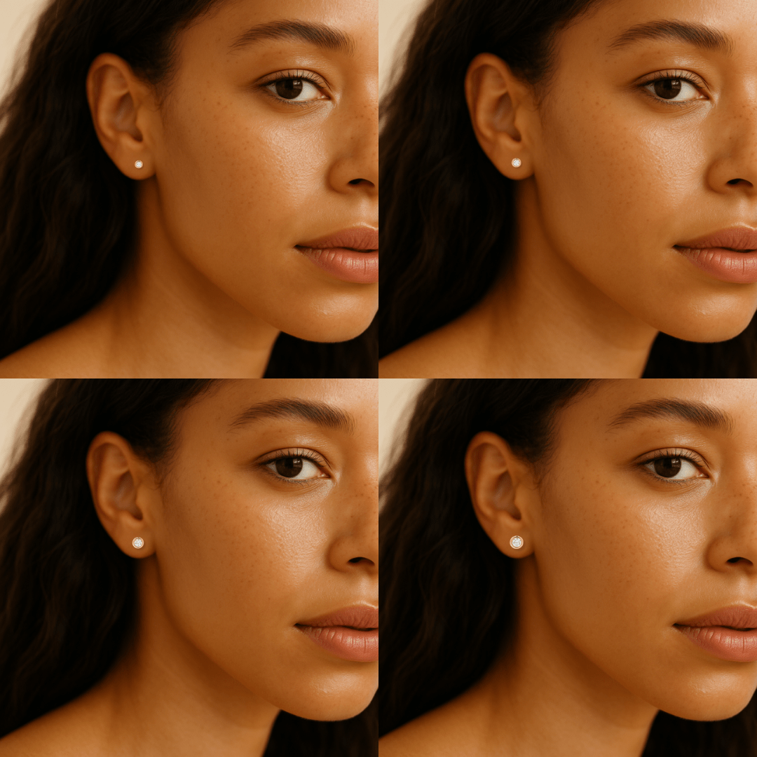 Bezel CZ Diamond Studs - Le Serey