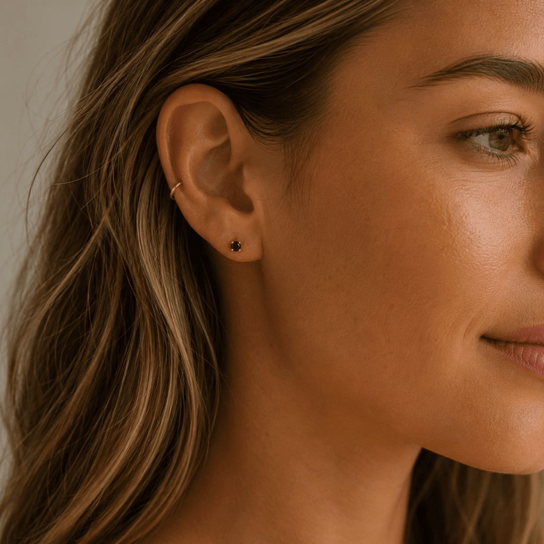 Black Solitaire Studs - Le Serey