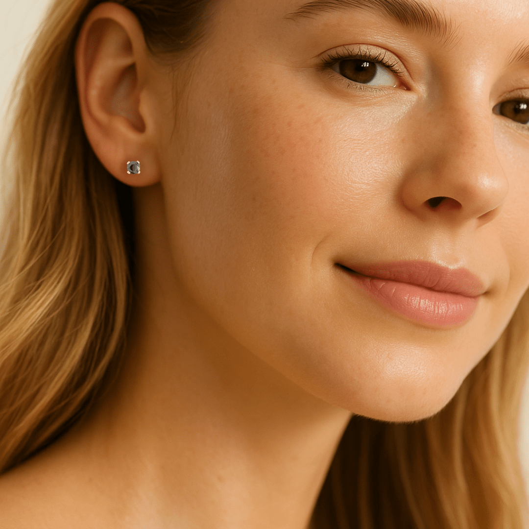 Black Solitaire Studs - Le Serey