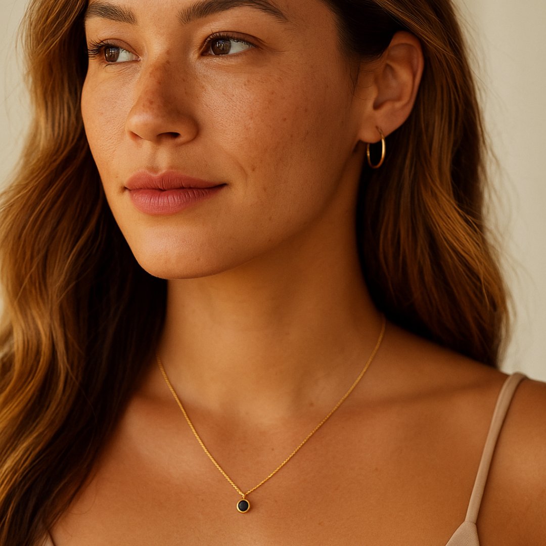 black stone necklace
