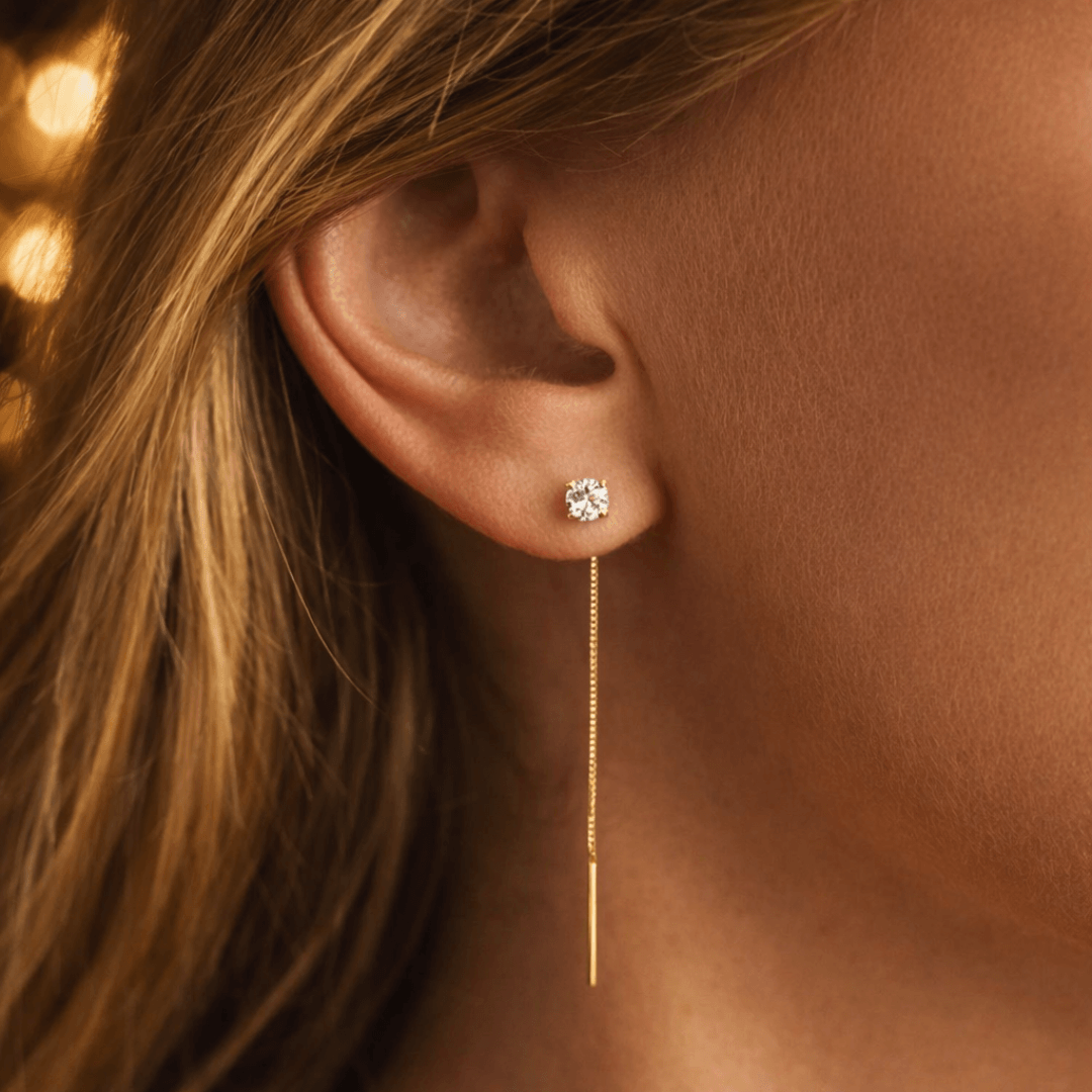 CZ Studs + Threader Chain Jacket - Le Serey