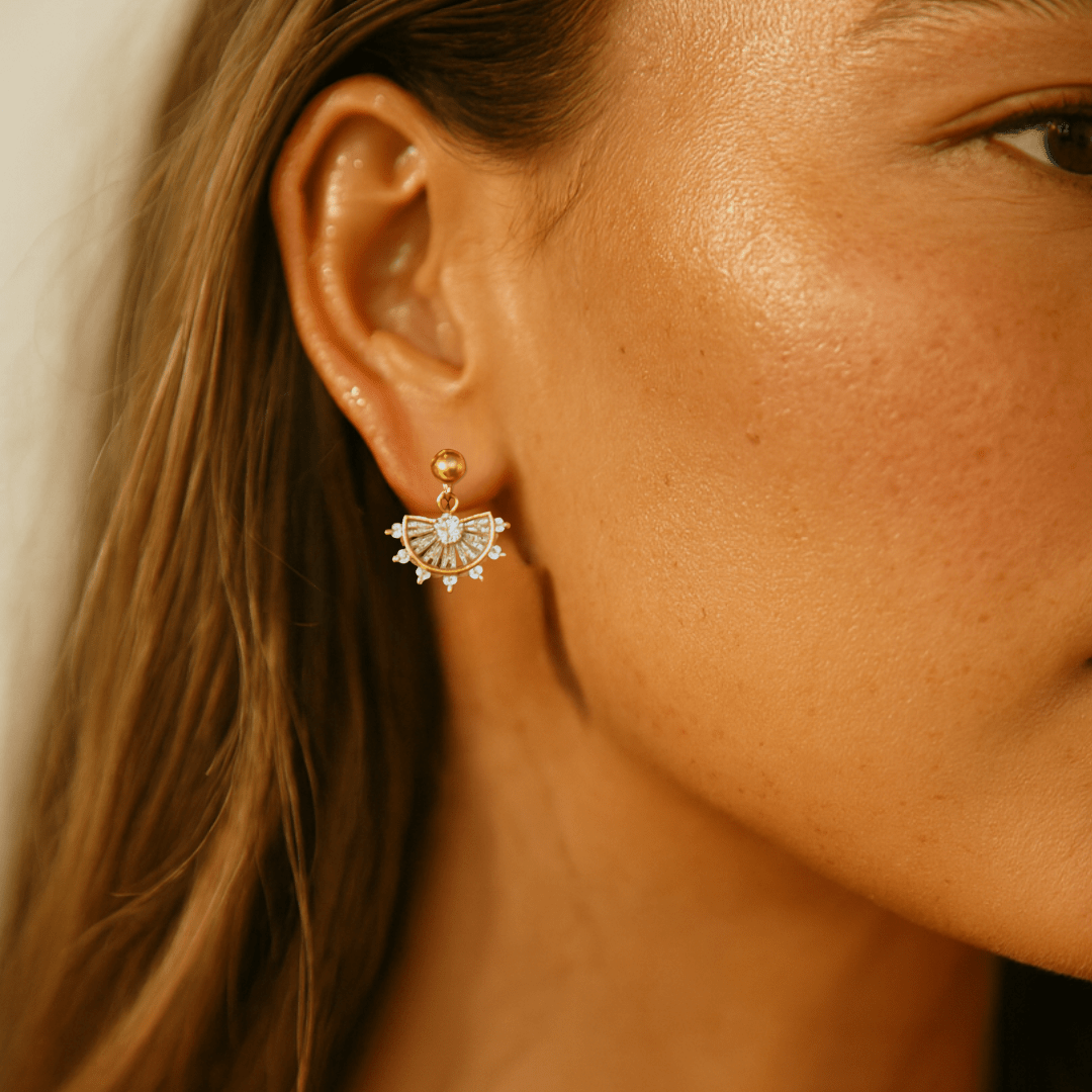 Fan Drop Earrings - Le Serey