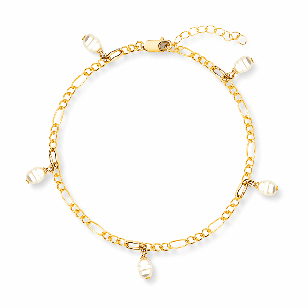 Figaro Link Pearl Bracelet – Le Serey