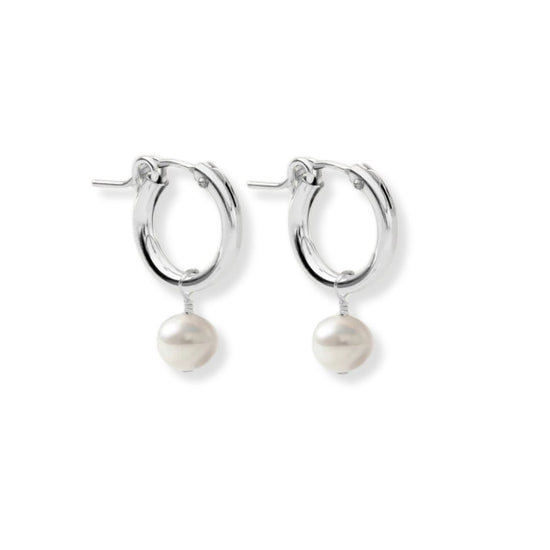 Huggie Hoops + Pearl Drop Charm - Le Serey