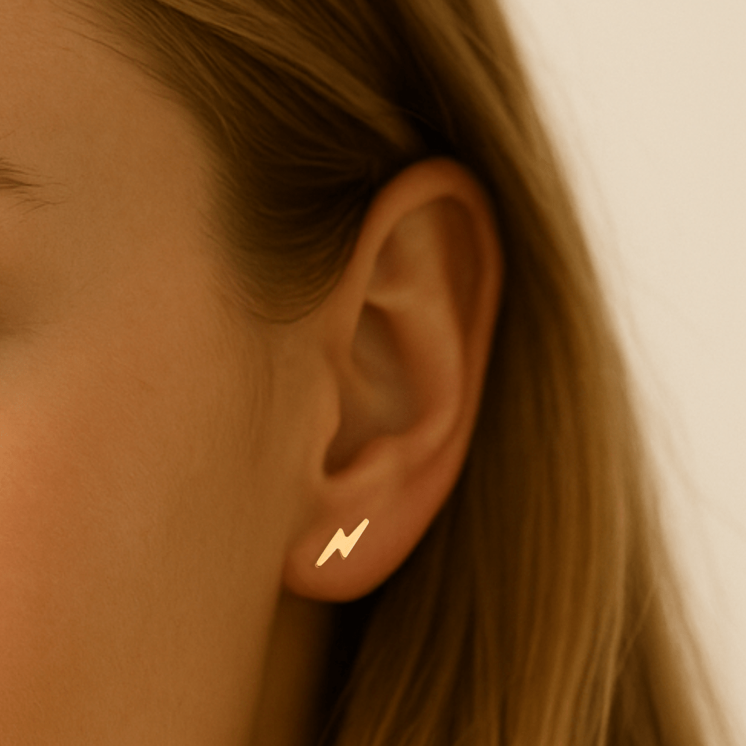 Lightning Bolt Stud Earrings - Le Serey