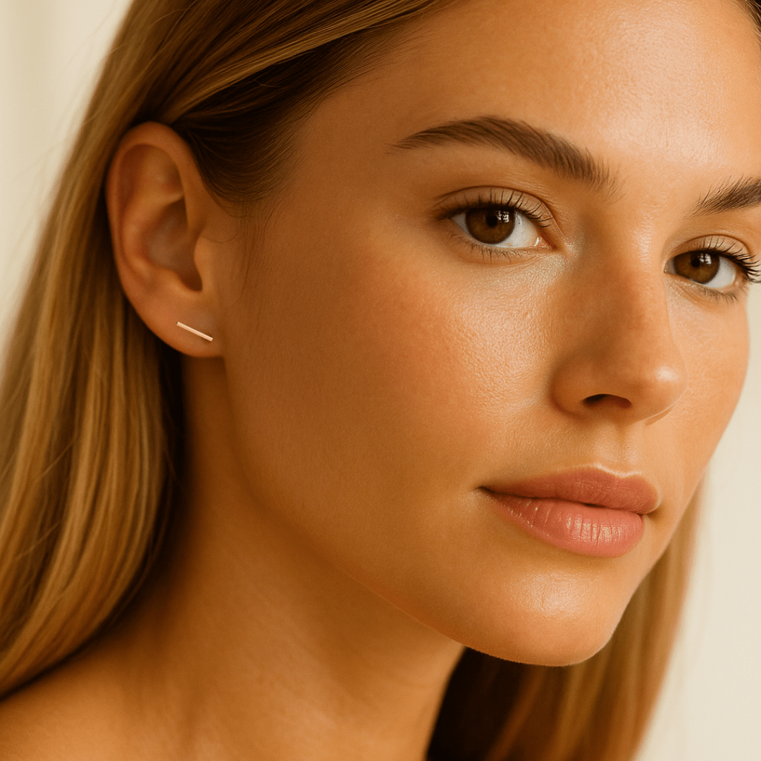 Long Bar Stud Earrings - Le Serey