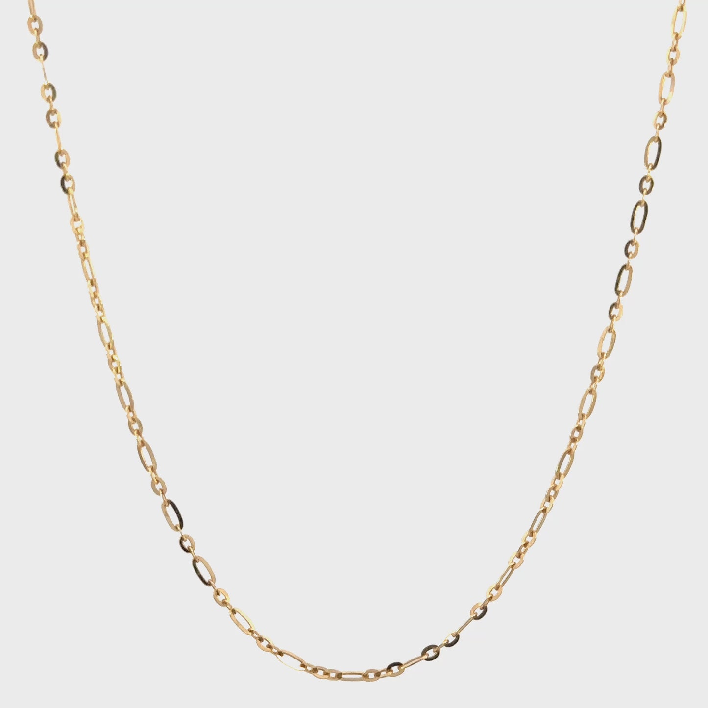 14k Gold Diamond Cut Figaro Chain