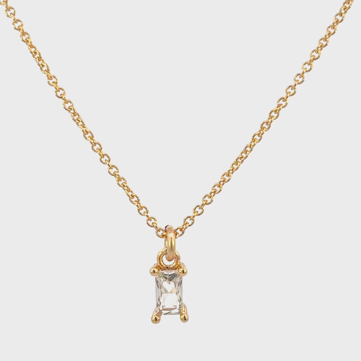 Emerald Cut CZ Diamond Necklace