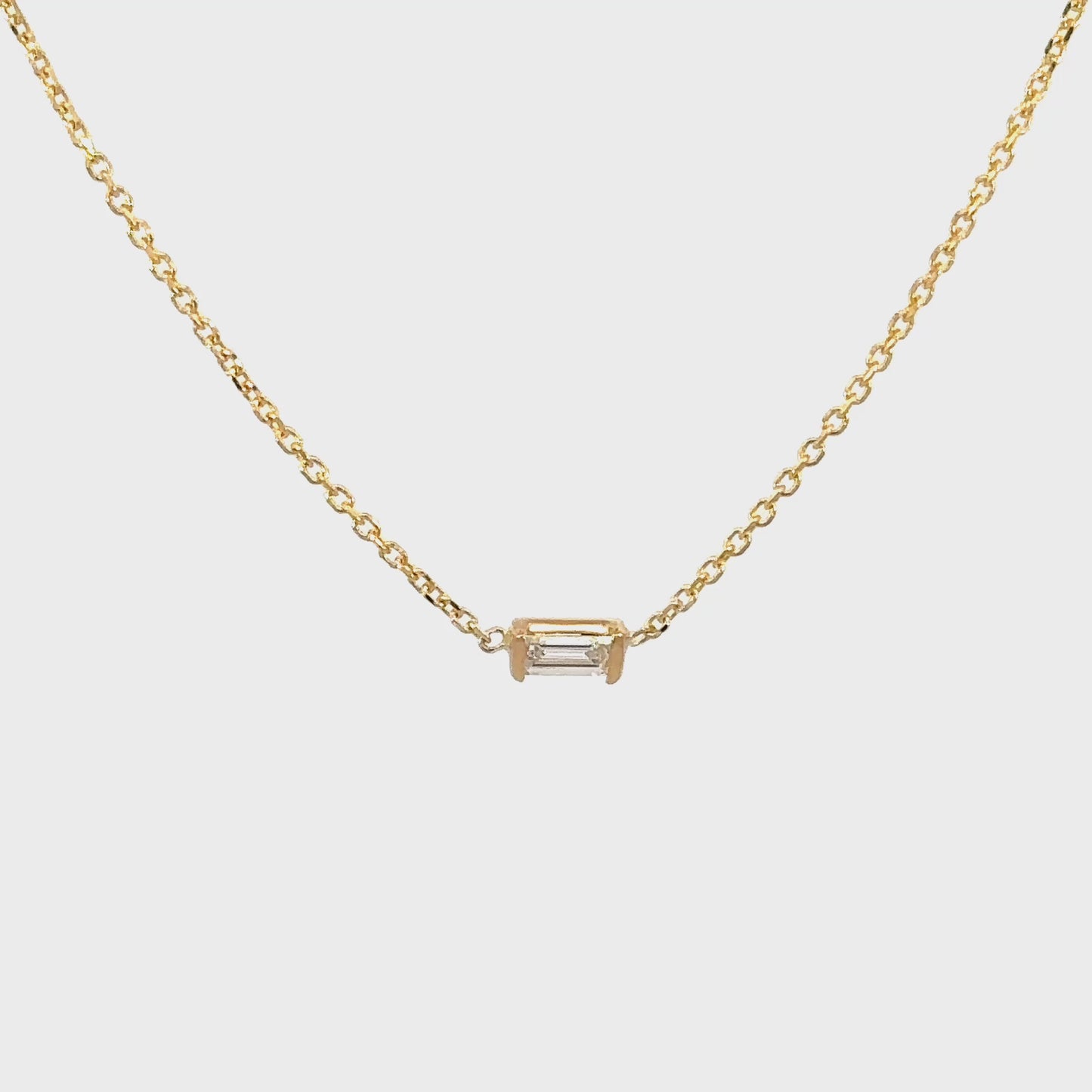 Baguette Diamond Necklace Video