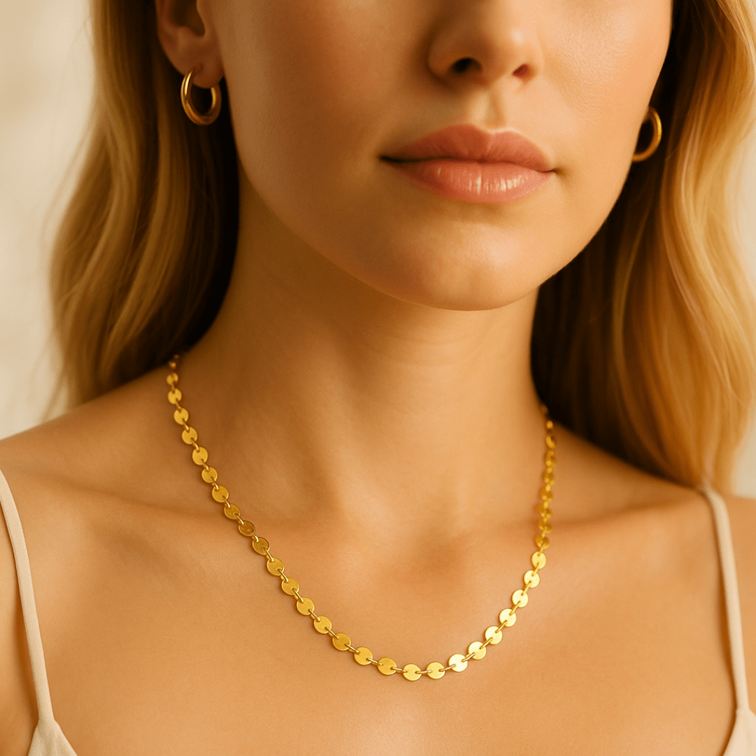 Shimmer Disc Necklace - Le Serey