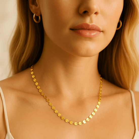 Shimmer Disc Necklace - Le Serey