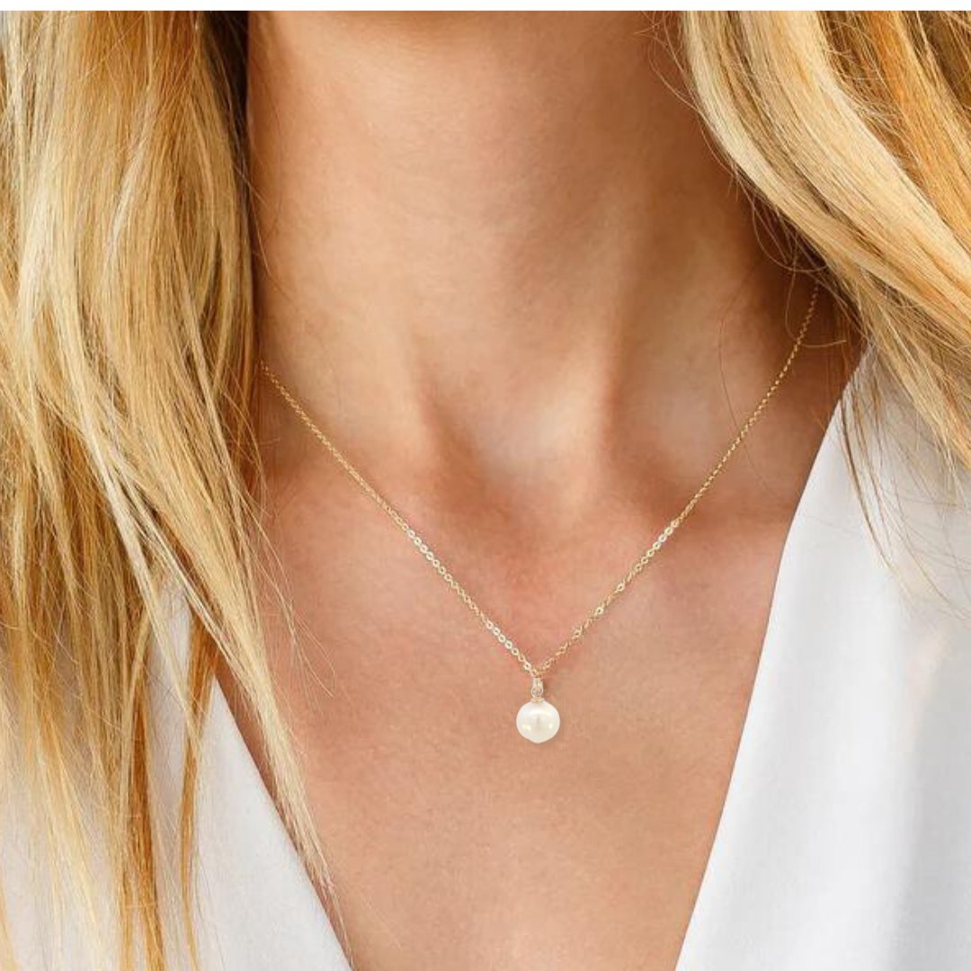 Simple Pearl Drop Necklace - Le Serey