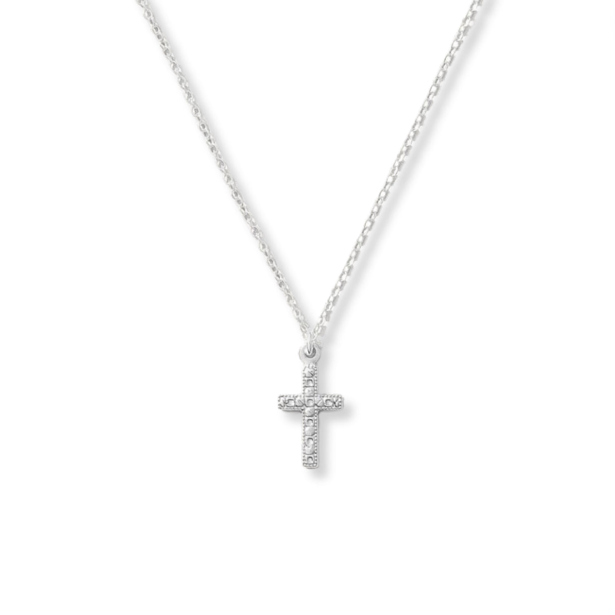 Textured Cross Pendant Necklace - Le Serey