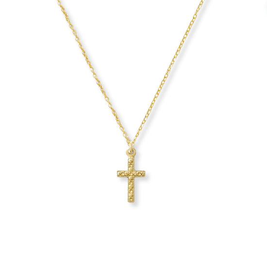 Textured Cross Pendant Necklace - Le Serey