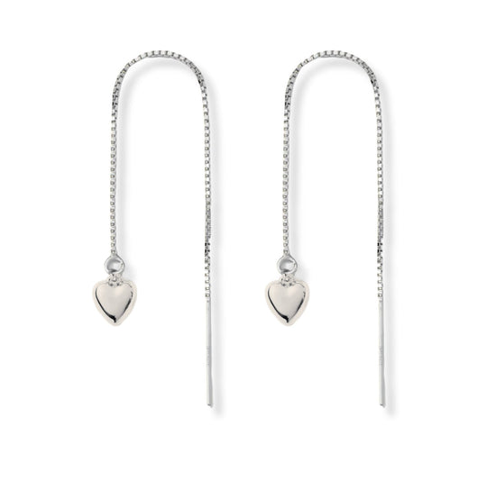 Threader Earrings + Heart Drop Charm - Le Serey